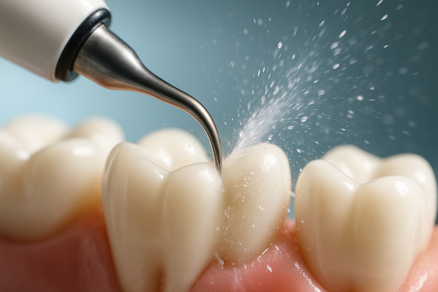 Удаление зубного камня скейлером