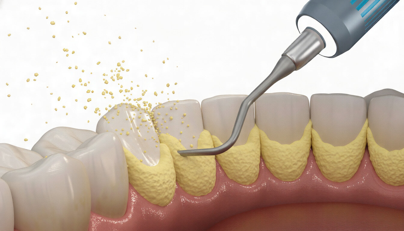 3D-визуализация чистка зубов ультразвуком