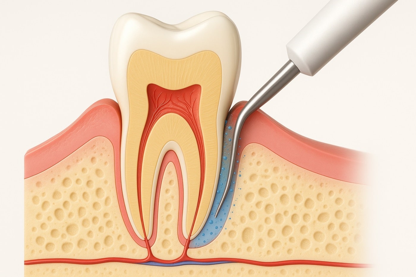 Щадящая чистка пародонтальных карманов